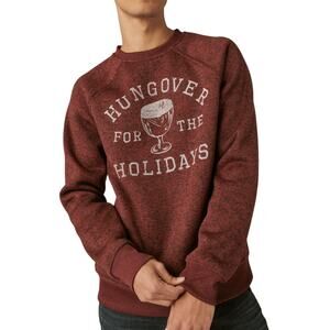 Lucky Brand Men’s Los Feliz Fleece Hungover Holidays Crew size XXL Sweater NWT